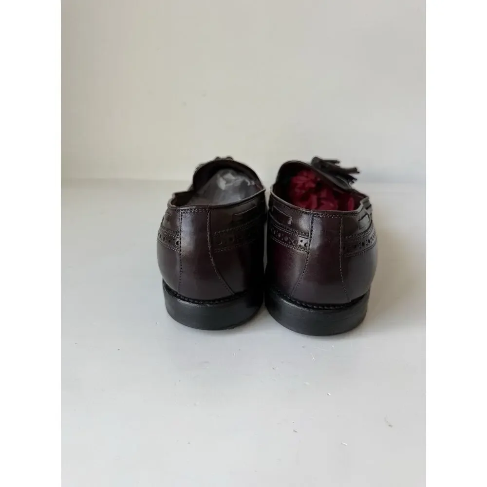 Allen Edmonds Maxfield Men Tassel Loafers 10.5 B Brown Leather Braided Made USA